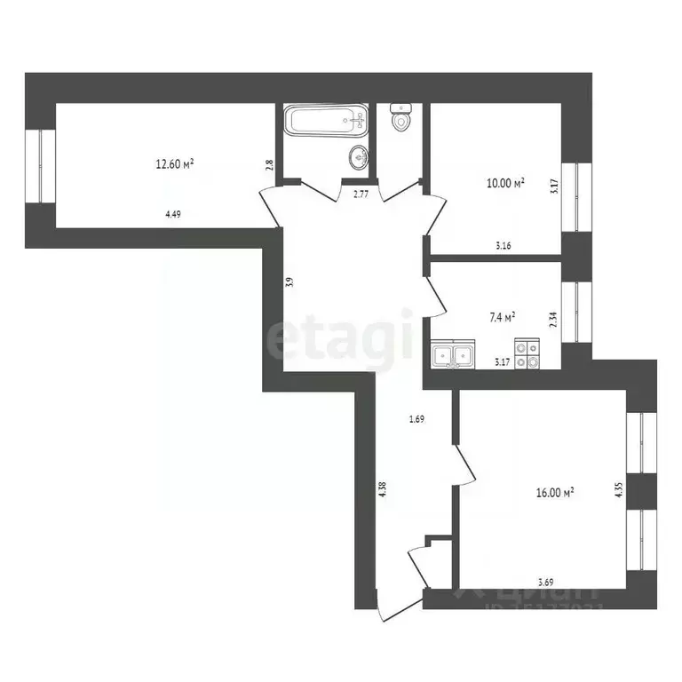 3-к кв. Ямало-Ненецкий АО, Надымский район, Пангоды пгт ул. Звездная, ... - Фото 2