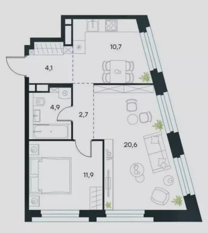 Продаётся 2-к квартира, 55 м - Фото 0