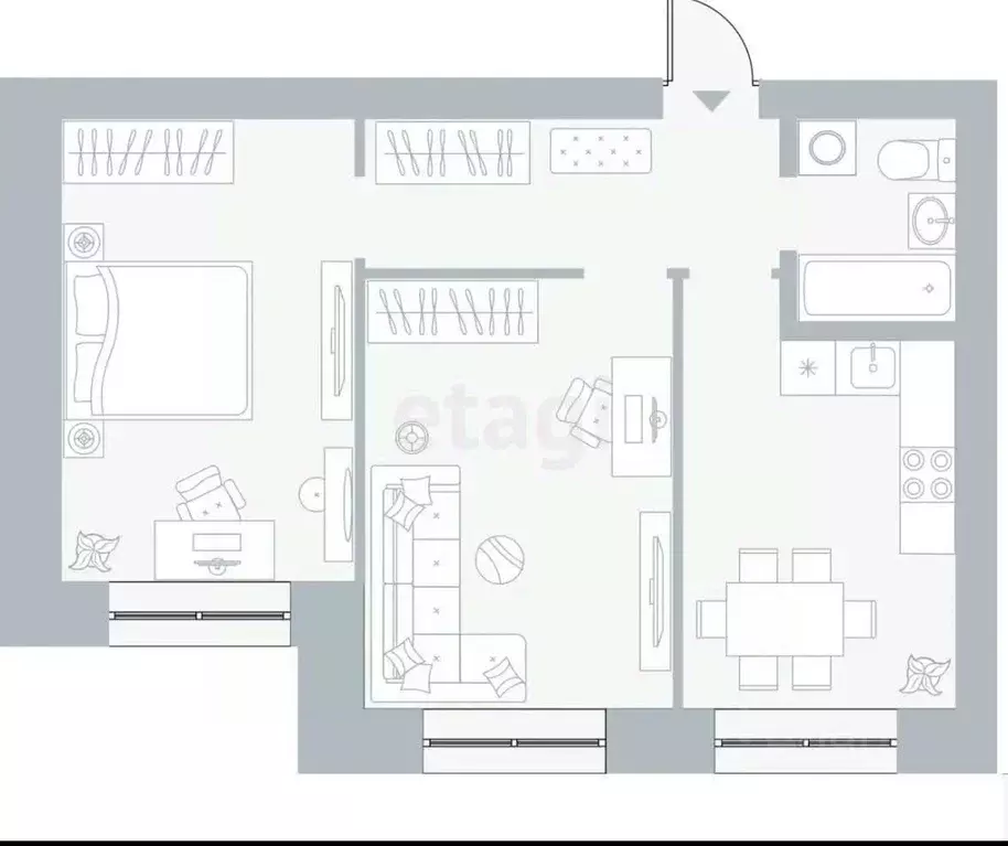 2-к кв. Татарстан, Казань ул. Ноксинский Спуск, 21 (65.1 м) - Фото 2