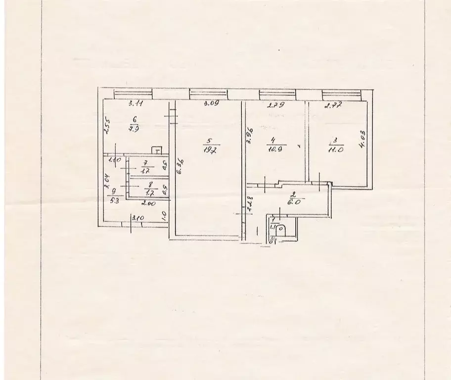 3-к кв. Новгородская область, Парфино пгт ул. Космонавтов, 4 (65.0 м) - Фото 2