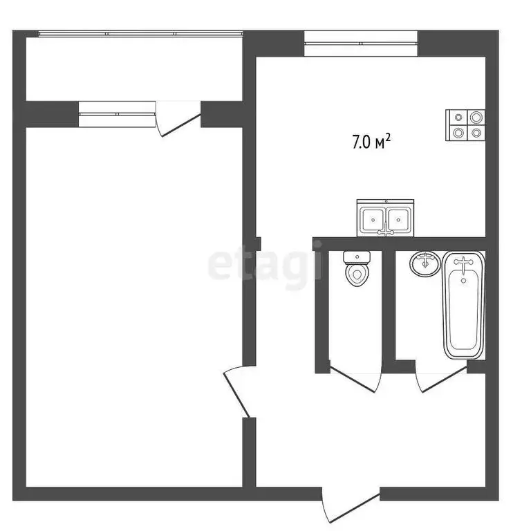 1-комнатная квартира: Сокол, Гражданская улица, 1 (30 м) - Фото 1