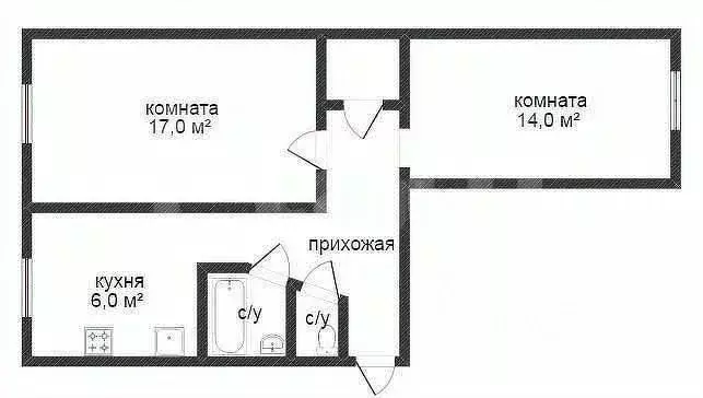 2-к кв. Костромская область, Кострома ул. Шагова, 217 (40.9 м) - Фото 0