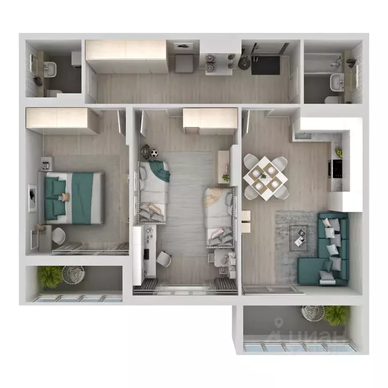 2-к кв. Самарская область, Самара Южное ш., 13 (73.3 м) - Фото 1