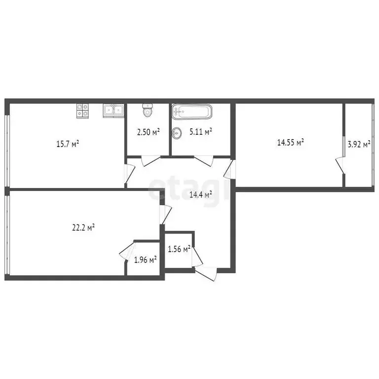 2-комнатная квартира: Санкт-Петербург, улица Нахимова, 20 (74.5 м) - Фото 1