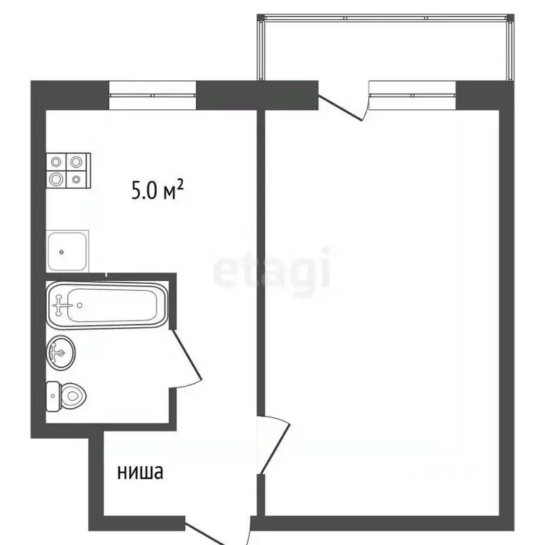 1-к кв. Томская область, Томск ул. Сергея Лазо, 10 (30.9 м) - Фото 2