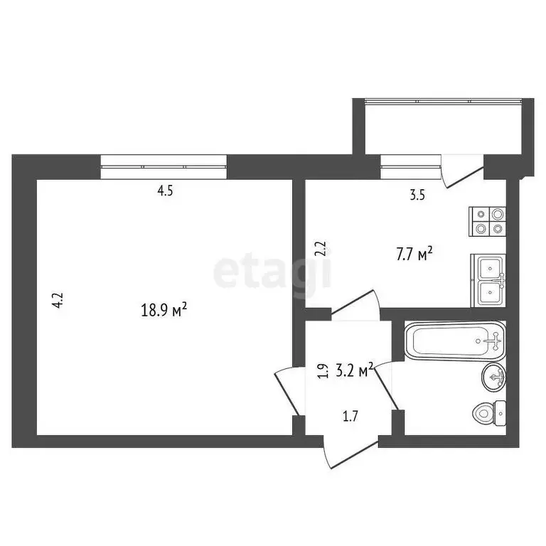 1-комнатная квартира: рабочий посёлок Разумное, Вересковая улица, 5 ... - Фото 1