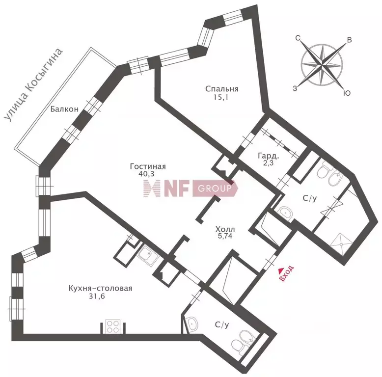 2-к кв. Москва ул. Косыгина, 19К1 (123.0 м) - Фото 1