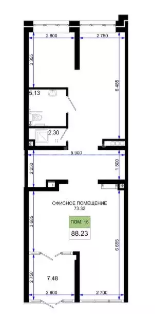 Помещение свободного назначения (88.23 м) - Фото 0