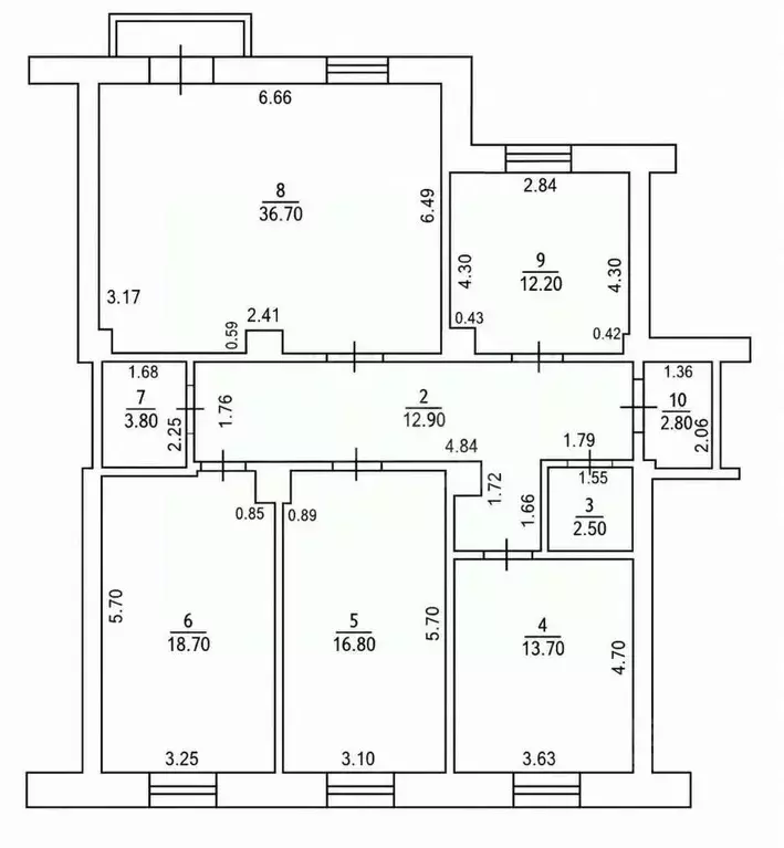 3-к кв. Чувашия, Чебоксары ул. Ивана Франко, 18 (123.8 м) - Фото 2