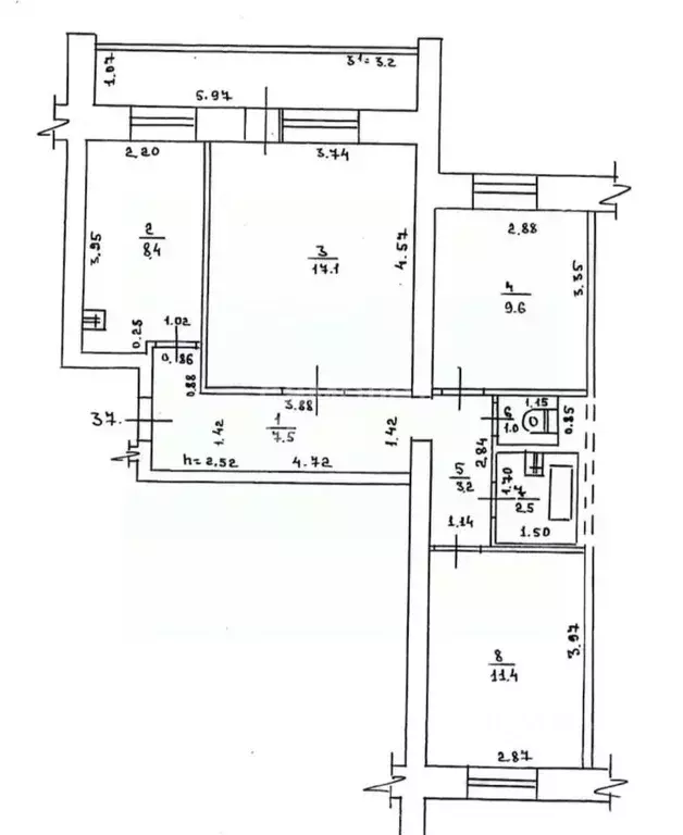 3-к кв. Брянская область, Брянск ул. Димитрова, 46б (76.0 м) - Фото 2