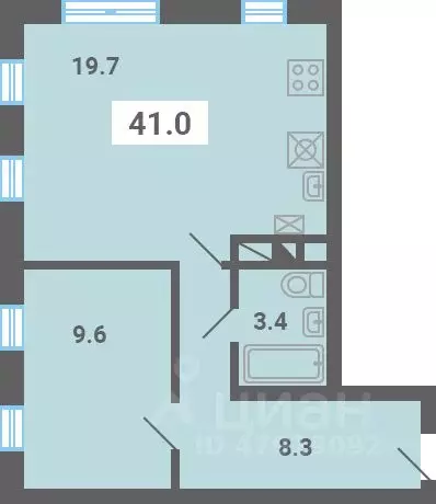 1-к кв. Московская область, Ленинский городской округ, пос. Мещерино ... - Фото 1