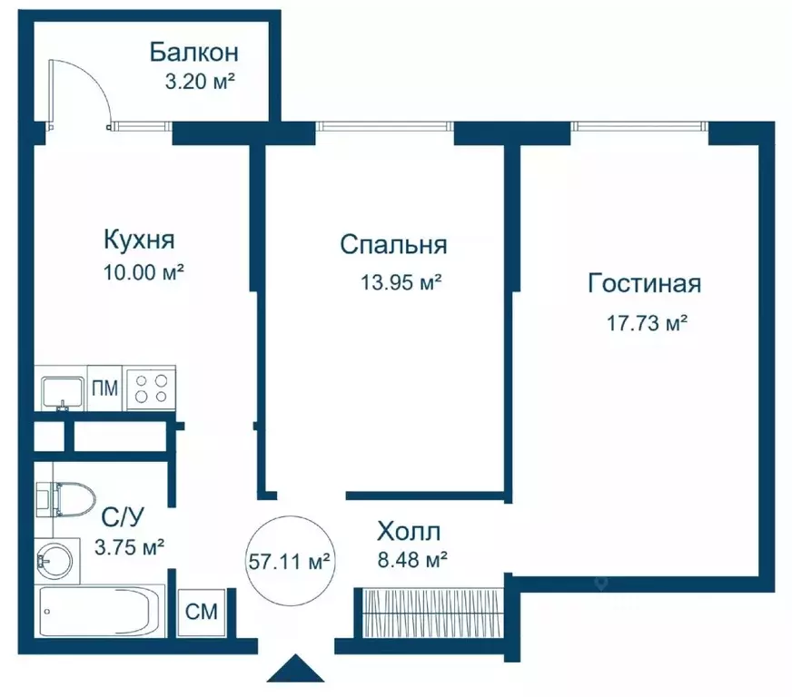 2-к кв. Тверская область, Конаковский муниципальный округ, ... - Фото 0