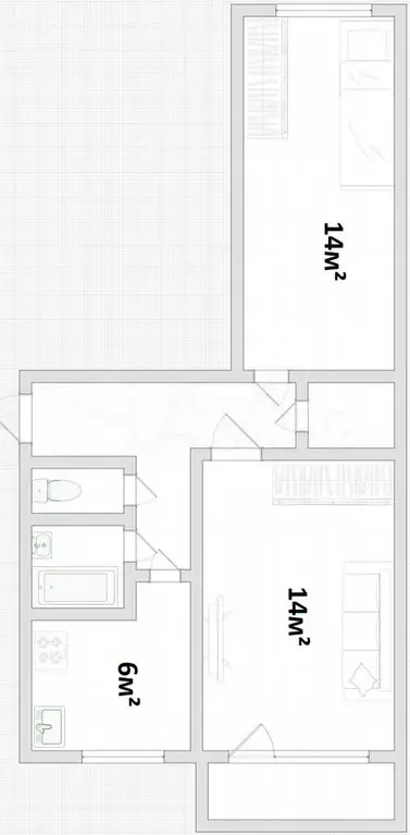 2-к. квартира, 45,1 м, 5/5 эт. - Фото 0