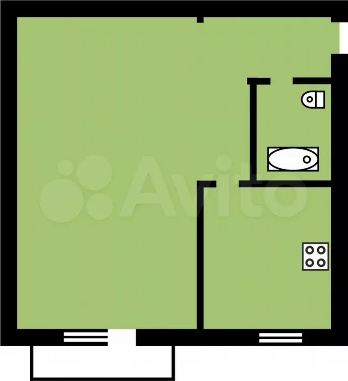 1-к. квартира, 31 м, 4/5 эт. - Фото 0