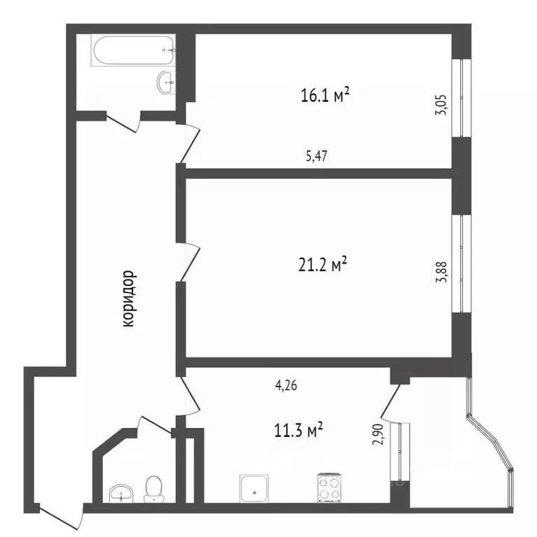 2-к кв. Ханты-Мансийский АО, Сургут ул. Маяковского, 7 (72.0 м) - Фото 1