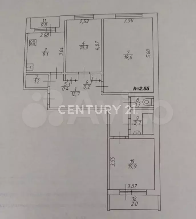 3-к. квартира, 70 м, 1/9 эт. - Фото 0