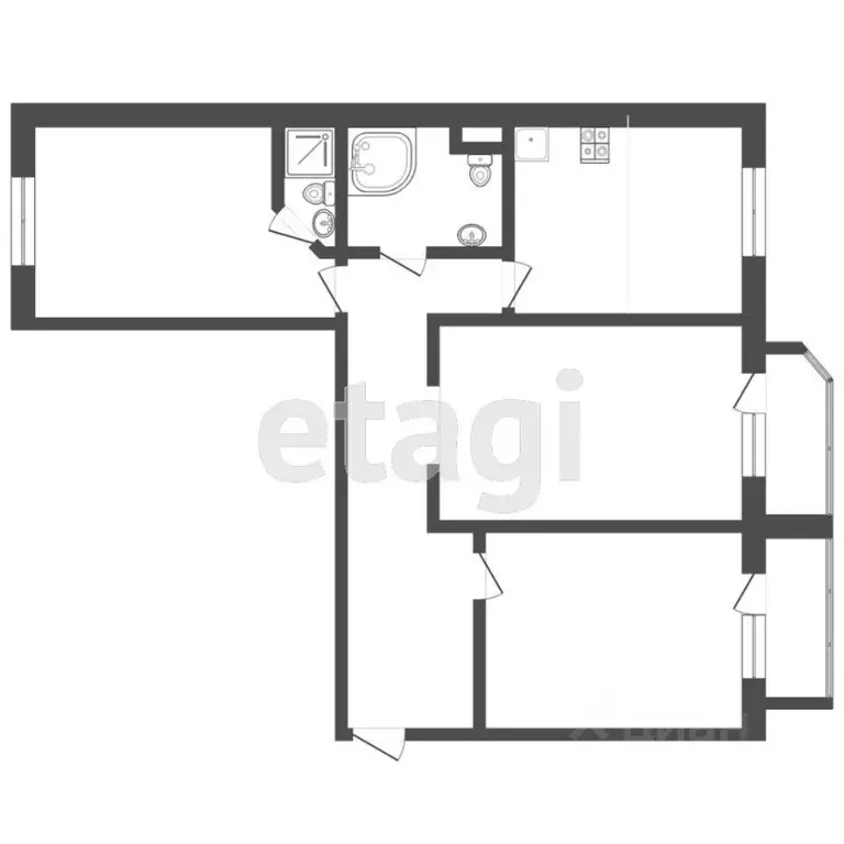 3-к кв. Тюменская область, Тюмень ул. Пермякова, 68к1 (96.0 м) - Фото 1