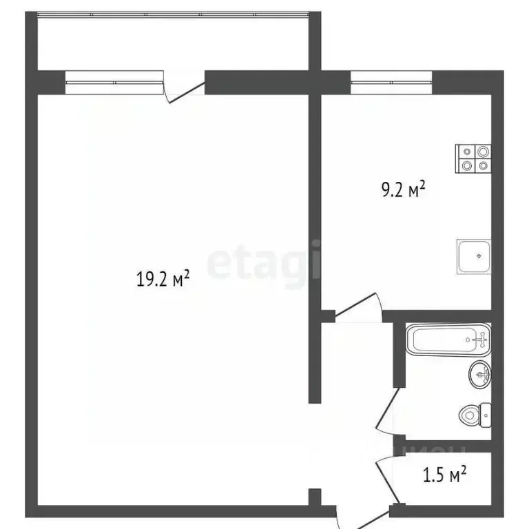1-к кв. Тамбовская область, Тамбов Мичуринская ул., 136 (37.6 м) - Фото 1