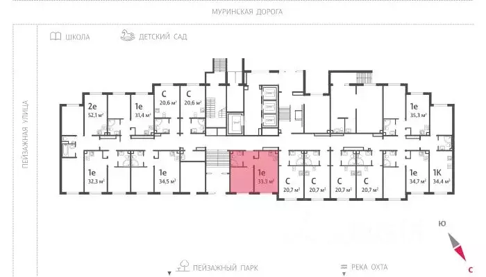 1-к кв. Санкт-Петербург Пейзажный квартал Цветной Город жилой комплекс ... - Фото 1