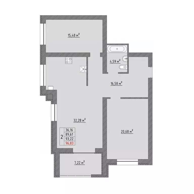 3-к кв. Ивановская область, Иваново Кооперативная ул., 3 (96.83 м) - Фото 1