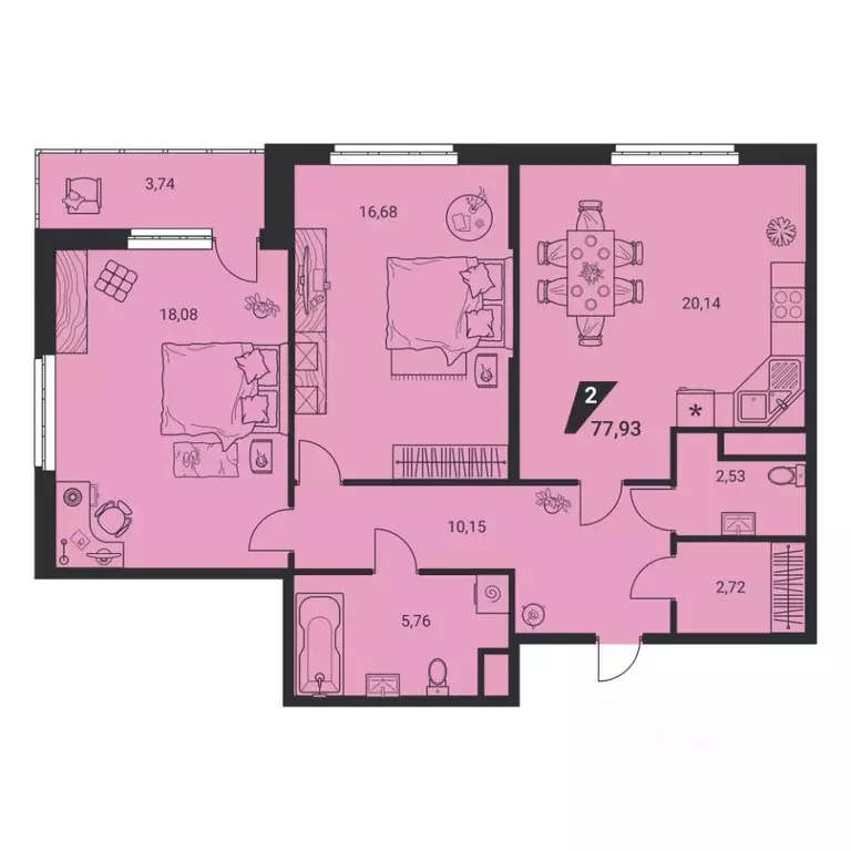 3-к кв. Свердловская область, Екатеринбург ул. Громова, 26 (77.94 м) - Фото 0