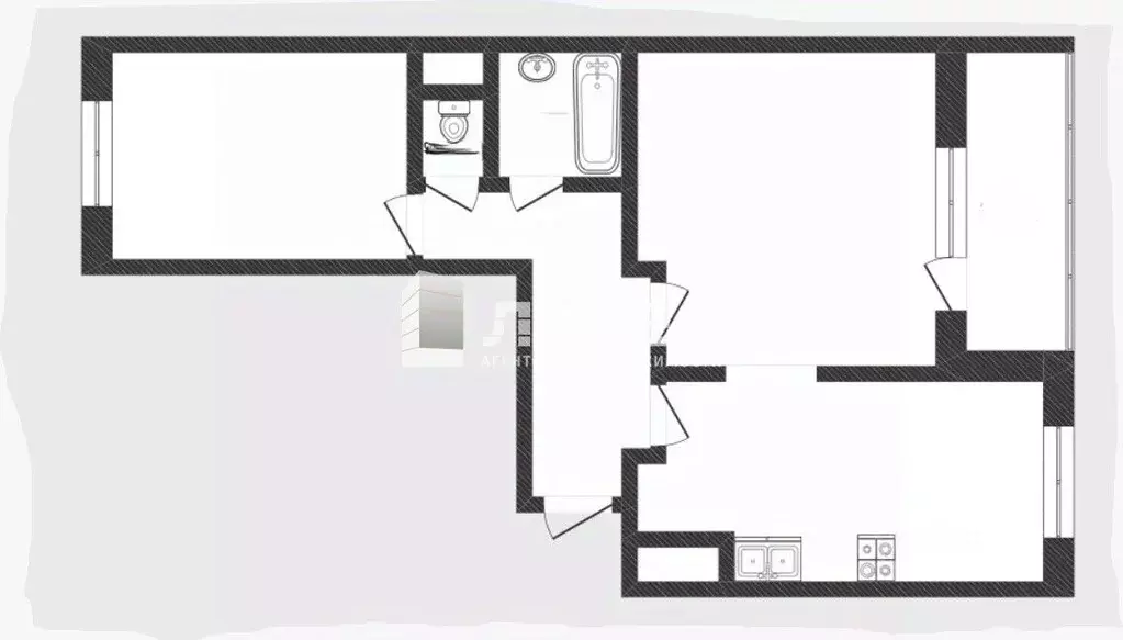 2-к кв. Московская область, Домодедово городской округ, с. Домодедово ... - Фото 2