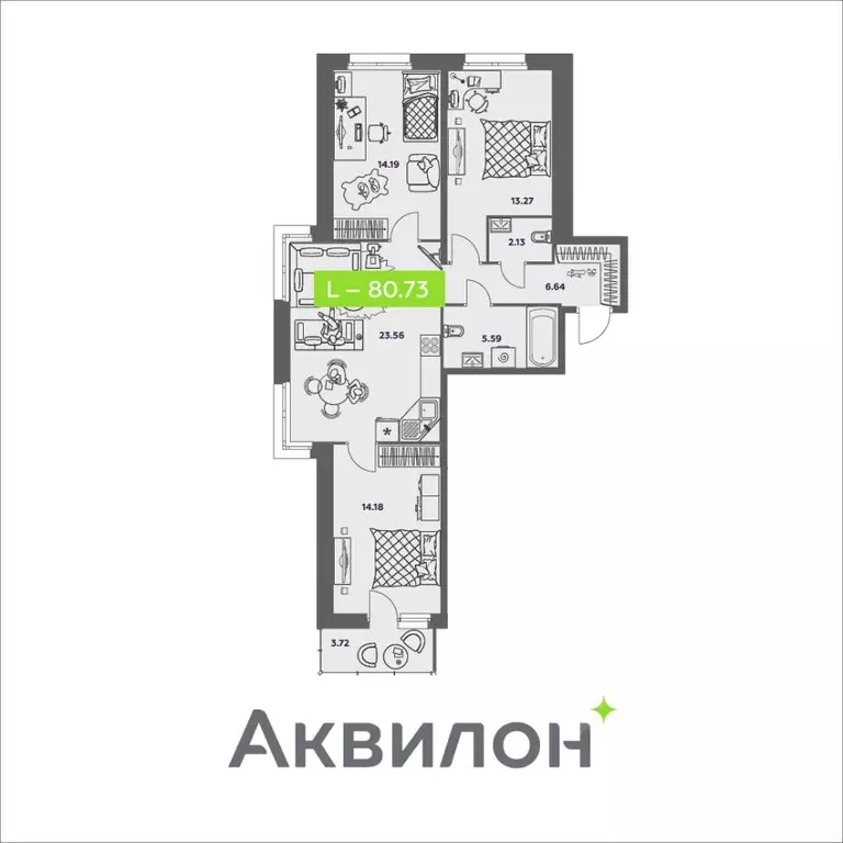 3-к кв. Архангельская область, Архангельск ул. Валявкина, 38к2 (80.73 ... - Фото 0