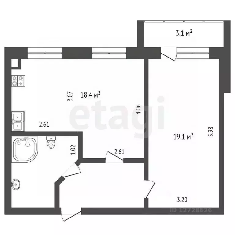 2-к кв. Калужская область, Калуга Куровской мкр, ул. Шахтерская, 2 ... - Фото 1