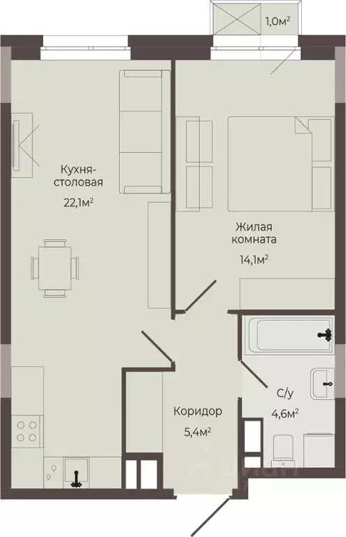 1-к кв. Нижегородская область, Нижний Новгород Соцгород жилрайон, 1-й ... - Фото 1