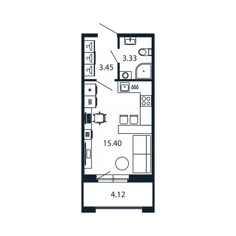 Квартира-студия: Новоселье, Центральная улица, 30к1 (21.8 м) - Фото 0