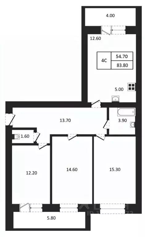 4-к кв. Новосибирская область, Новосибирск  (83.8 м) - Фото 0