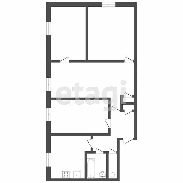 4-комнатная квартира: Тюмень, Харьковская улица, 52 (61.1 м) - Фото 0