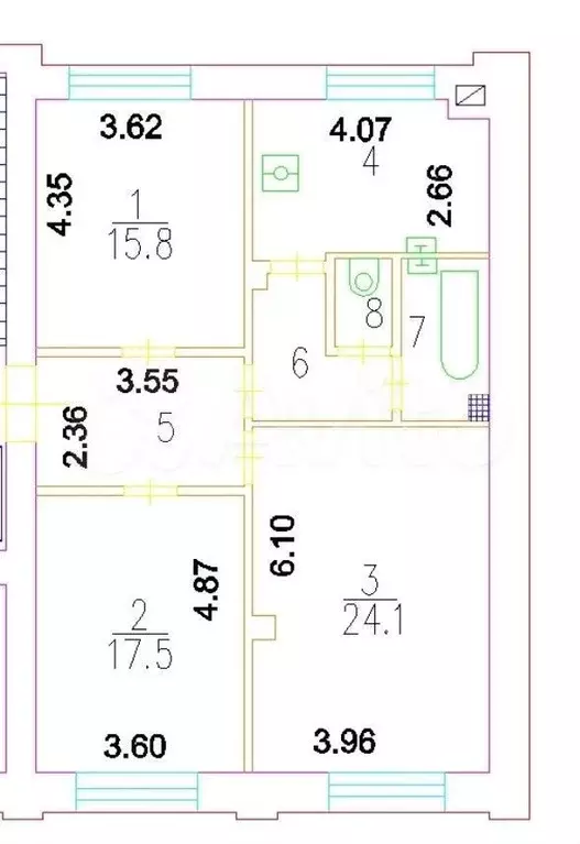 3-к. квартира, 87 м, 2/6 эт. - Фото 0