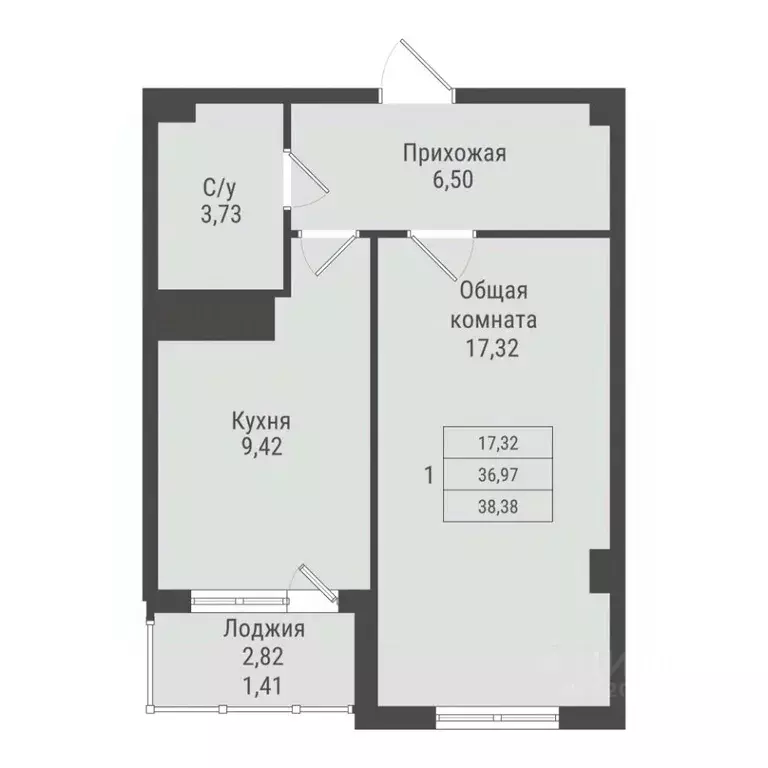 1-к кв. Саха (Якутия), Якутск Парк Победы жилой комплекс (38.38 м) - Фото 0