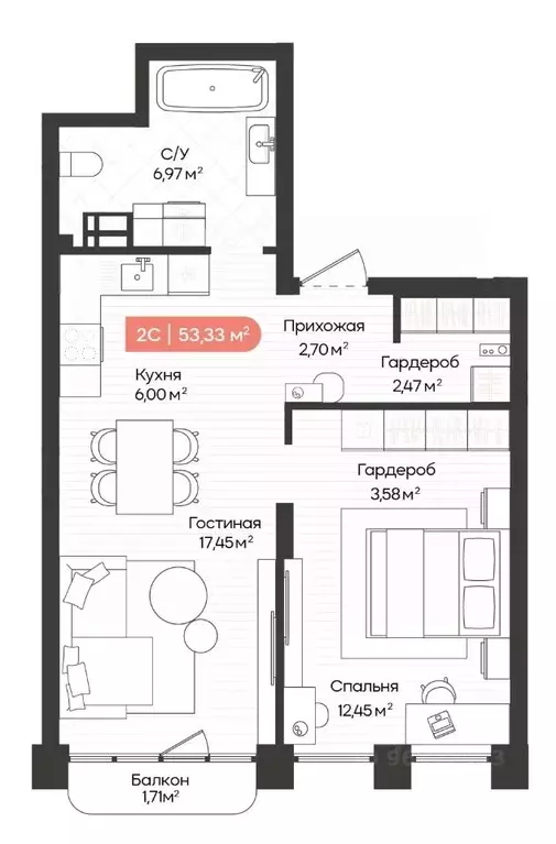 2-к кв. Новосибирская область, Новосибирск Баланс жилой квартал,  ... - Фото 0