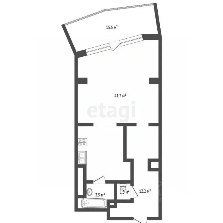 2-к кв. Крым, Ялта Приморский парк имени Гагарина кв-л, 9 (75.5 м) - Фото 2