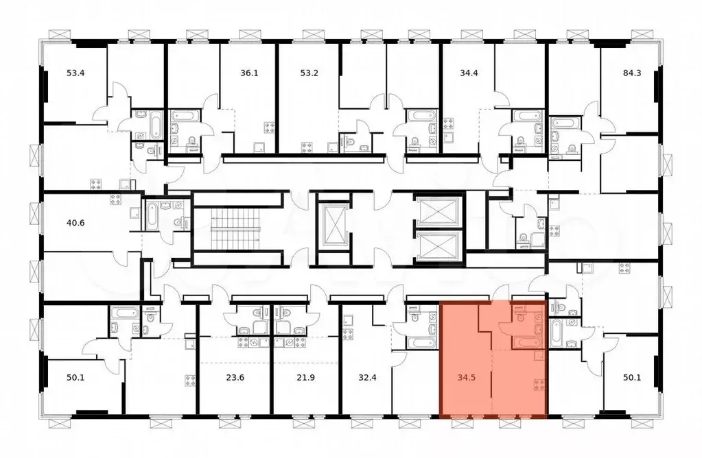 1-к. квартира, 34,5м, 15/22эт. - Фото 1