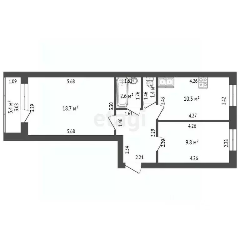 2-к кв. Орловская область, Орел Выставочная ул., 35 (50.2 м) - Фото 1