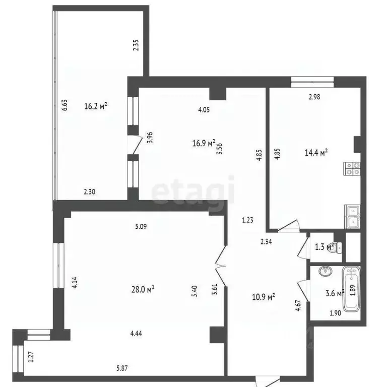 2-к кв. Ханты-Мансийский АО, Ханты-Мансийск ул. Дунина-Горкавича, 7 ... - Фото 1