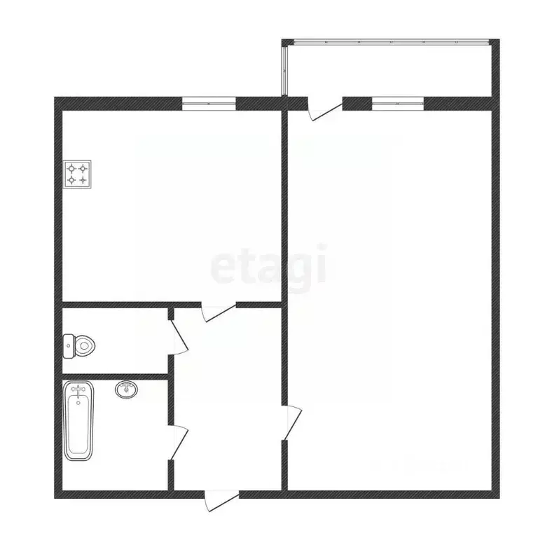 1-к кв. Белгородская область, Белгород ул. Буденного, 14 (34.0 м) - Фото 2