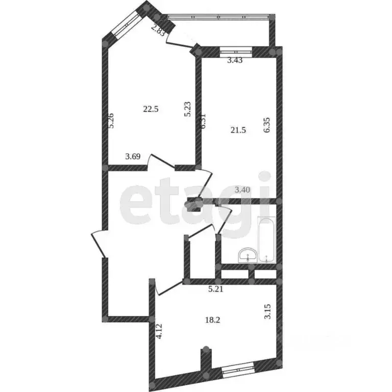 3-к кв. Белгородская область, Белгород ул. 5 Августа, 37 (74.0 м) - Фото 2