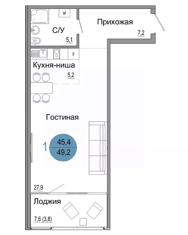 1-к кв. Крым, Керчь Белый город жилой комплекс (49.2 м) - Фото 0