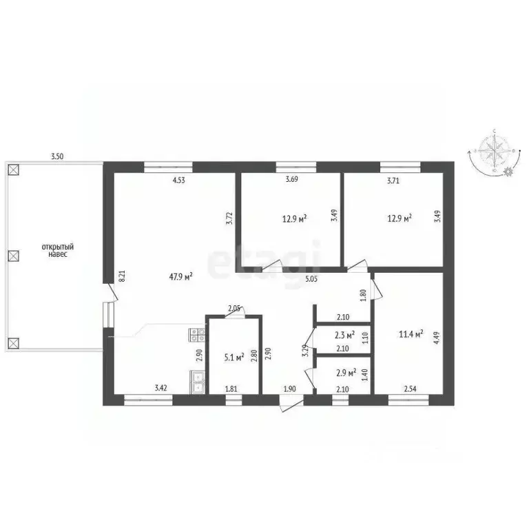 Дом в Тюменская область, Тюмень Микрорайон мыс, ул. Дачная (95 м) - Фото 2