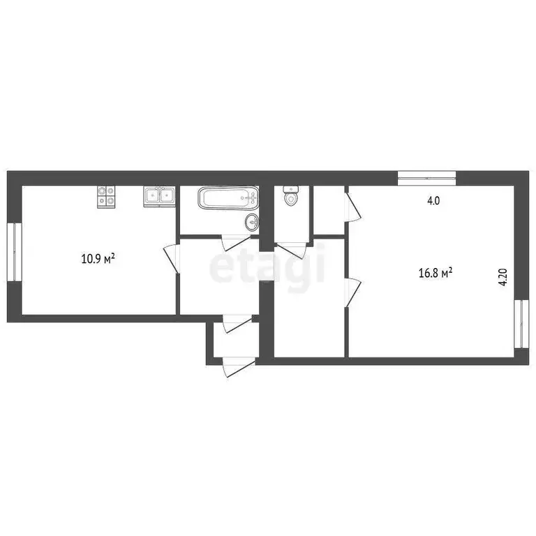 Квартира, 1 комната, 25.2 м - Фото 1