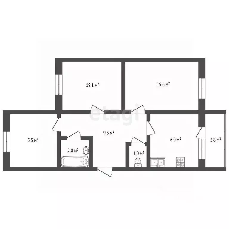 3-к кв. Крым, Ялта ул. Суворовская, 14 (63.3 м) - Фото 2
