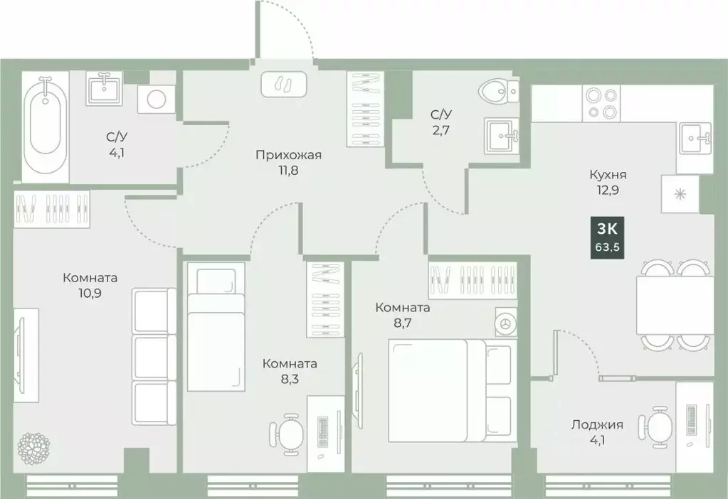 Свободной планировки кв. Курганская область, Курган Заозерный ... - Фото 1