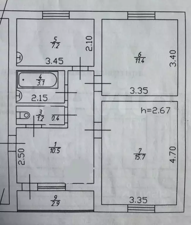 2-к кв. Ханты-Мансийский АО, Ханты-Мансийск ул. Шевченко, 55 (50.3 м) - Фото 2
