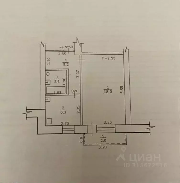 1-к кв. Башкортостан, Благовещенск ул. Седова, 110 (32.0 м) - Фото 0