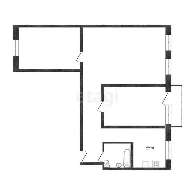 3-комнатная квартира: Кемерово, проспект Ленина, 87 (70.2 м) - Фото 0