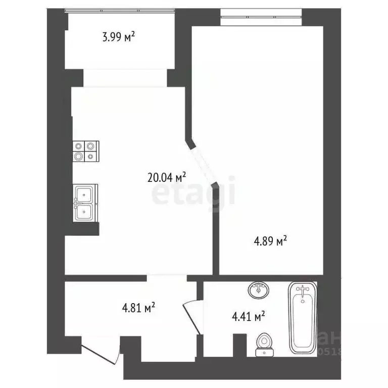 1-к кв. Ростовская область, Ростов-на-Дону ул. Вагулевского, 37 (42.0 ... - Фото 1